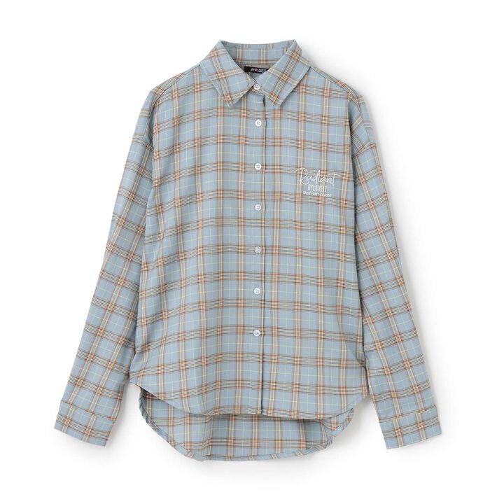 Checkered Loose Shirt,Blue, medium image number 9