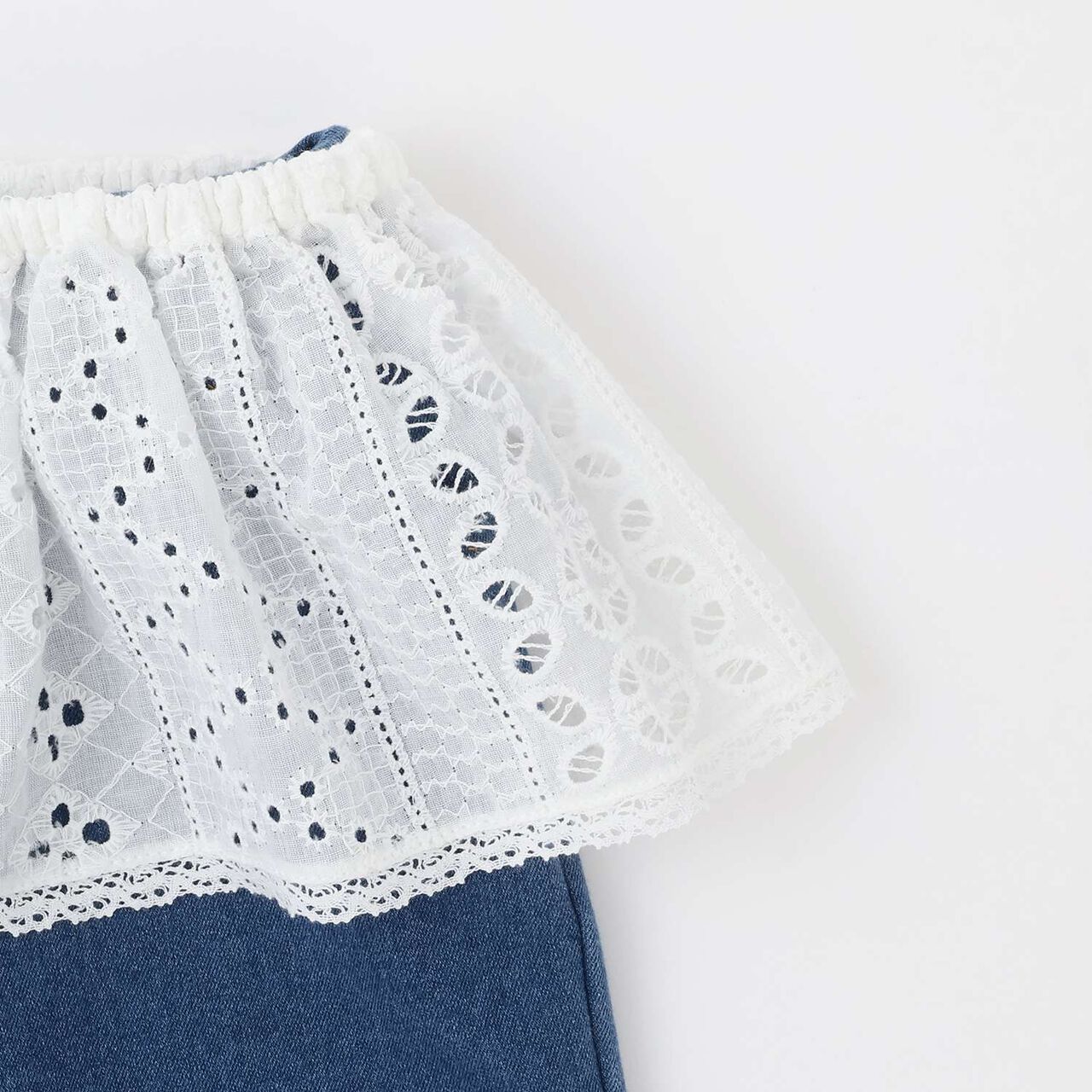 Link Layered Skirt Pants Set,Sax blue, large image number 9