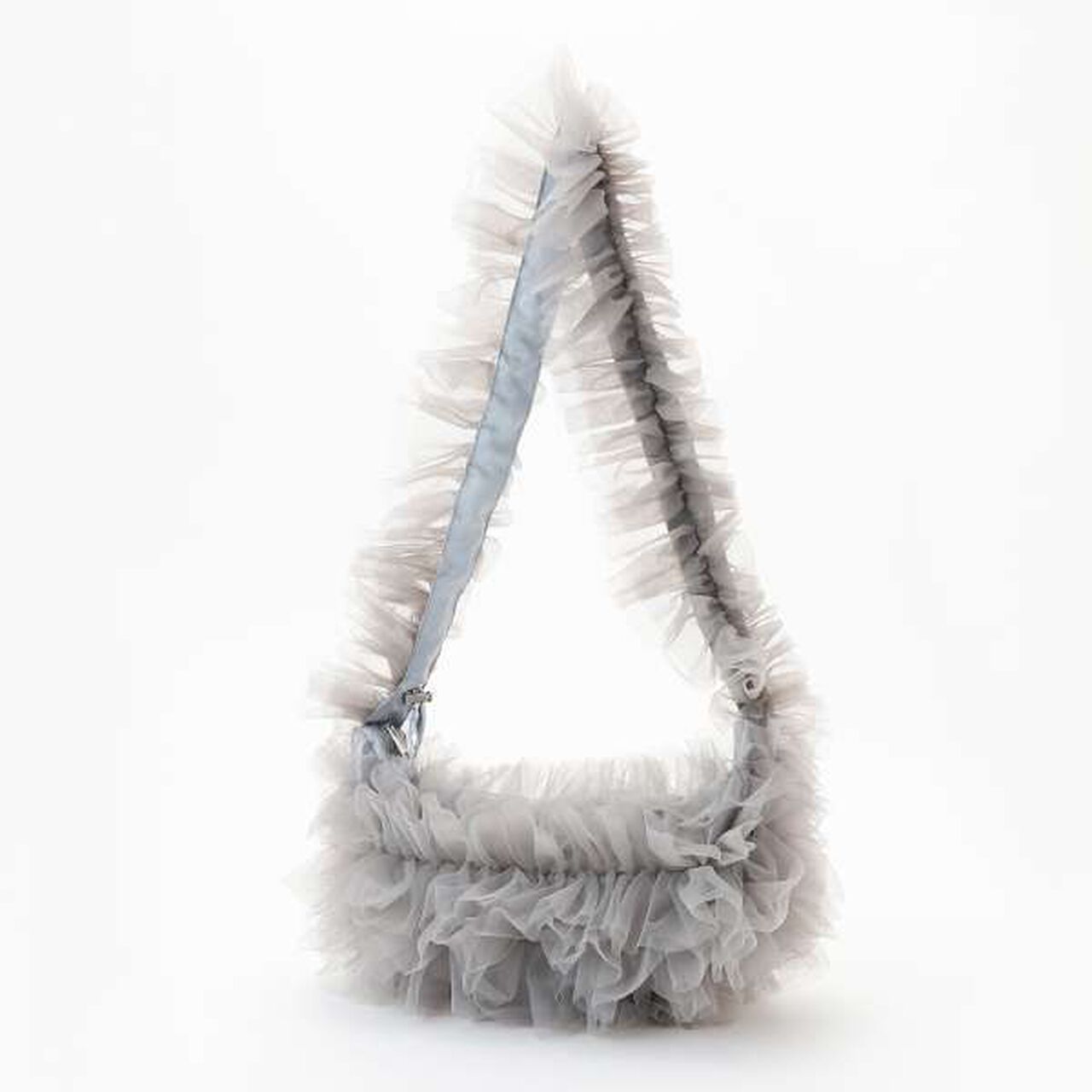 Tulle Ruffle Bag,Gray, large image number 2