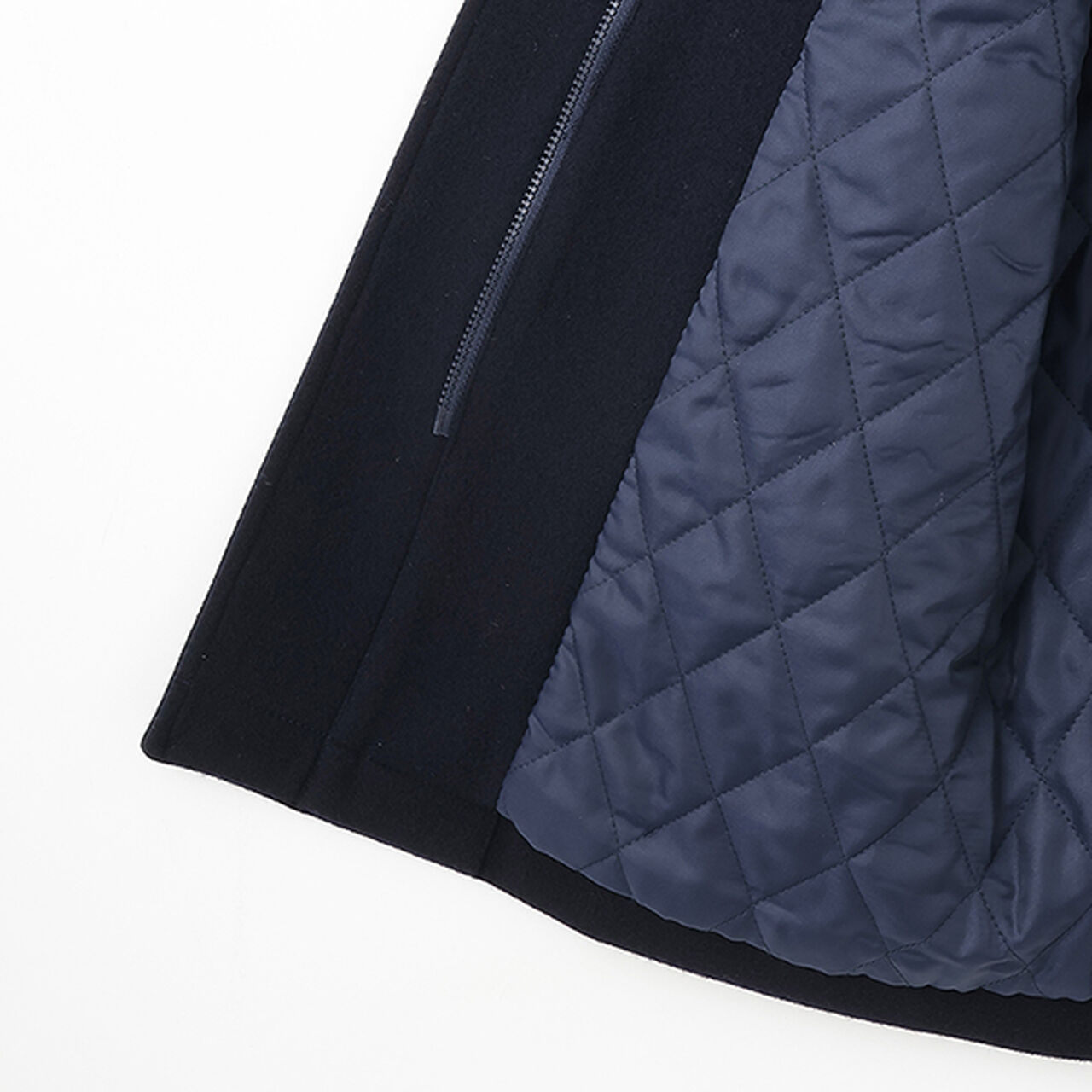 [Graduation Attire] Lightweight Quilted Lined Long Duffle Coat,Navy, large image number 23