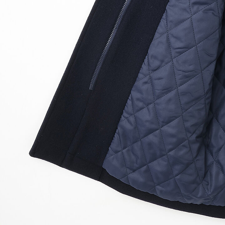 [Graduation Attire] Lightweight Quilted Lined Long Duffle Coat,Navy, medium image number 23