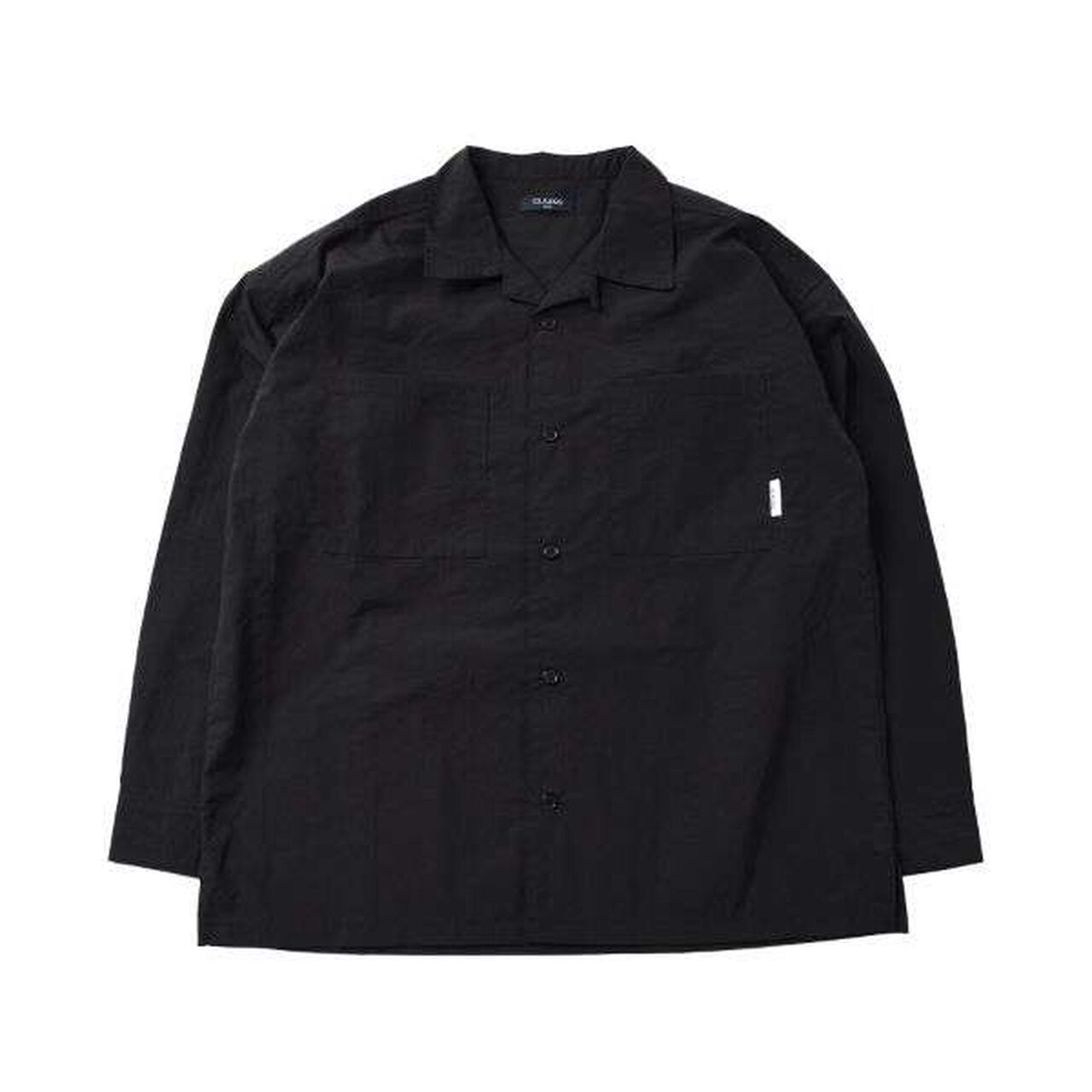 Lip Open Collar Long-Sleeve Shirt [Set Up Compatible],Gray, large image number 1