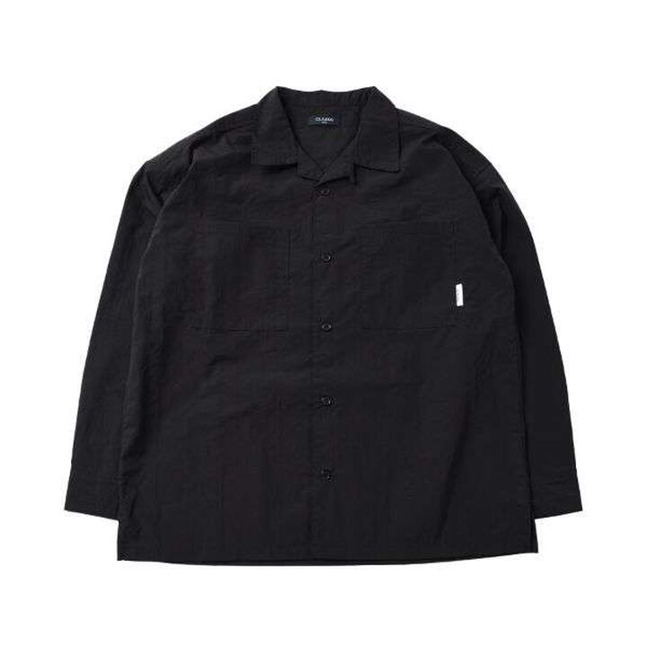 Lip Open Collar Long-Sleeve Shirt [Set Up Compatible],Gray, medium image number 1