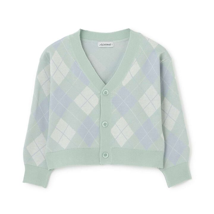 [Arael] Argyle Cardigan,Emerald green, medium image number 11