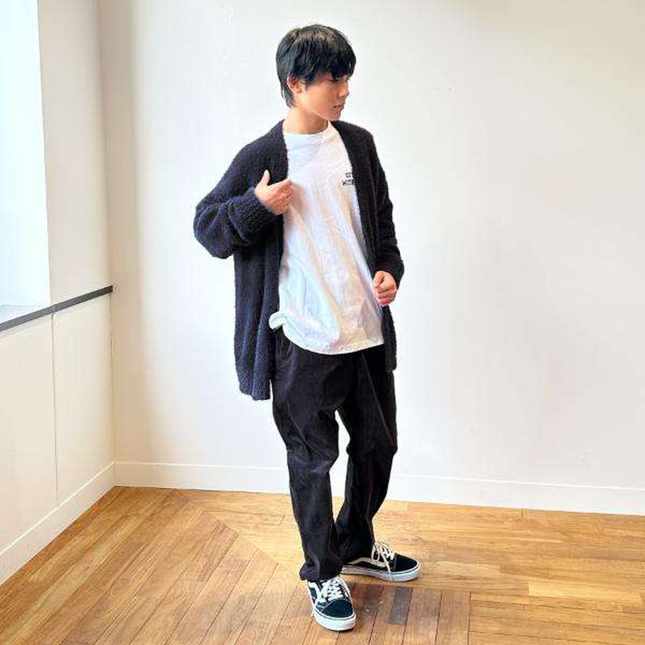 Shaggy Cardigan,Navy, large image number 8