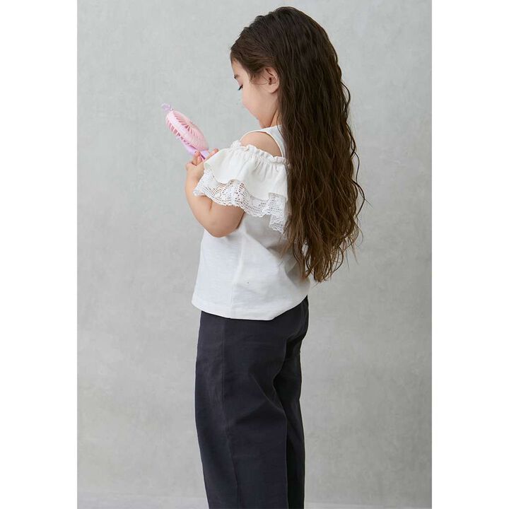 [Link] Side Lace Wide Pants (Kids),Pearl white, medium image number 5