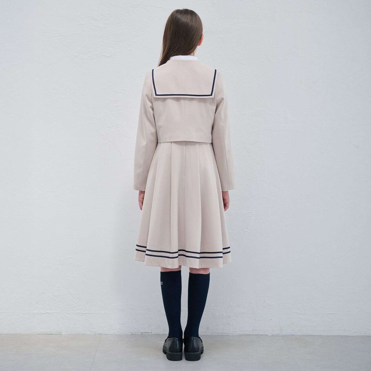 Sailor Short Jacket & Jumper Skirt Set,Beige, large image number 19