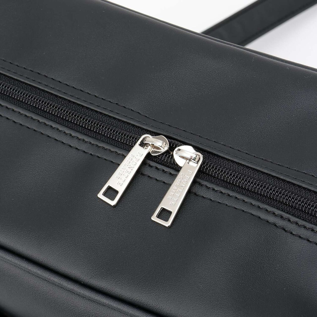 Synthetic Leather School Bag,Black, large image number 2