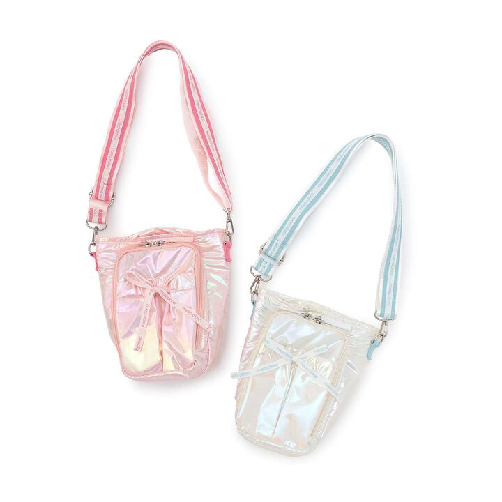 Logo Ribbon Shoulder Bag with Pet Bottle Holder,Pearl white, medium image number 8