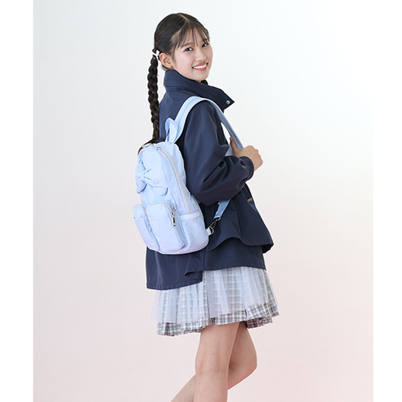 Checkered Box Pleated Skirt-Pants & Tulle Skirt Set,Black, large image number 25