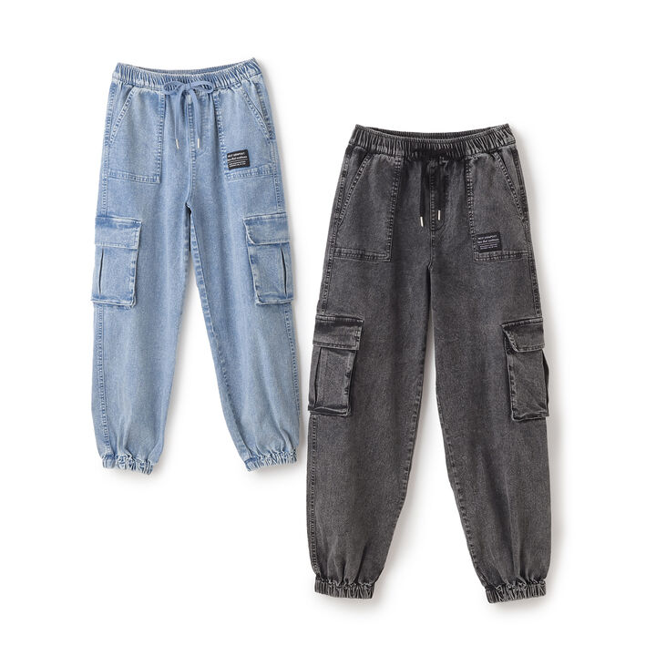 Cool Touch Denim Cargo Pants,Gray, medium image number 8