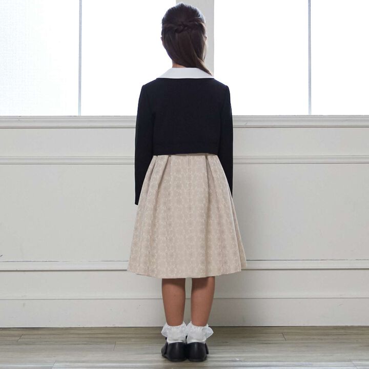 [Formal] Jacquard Ribbon OP + Collared JK Set,Beige, medium image number 2