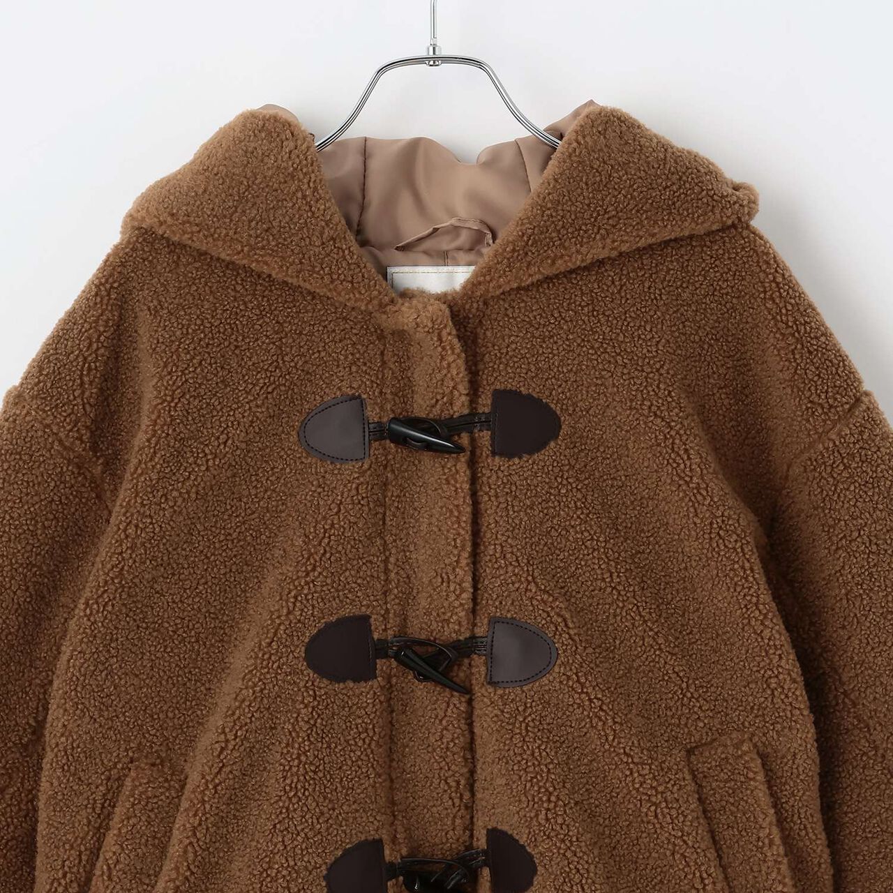 Ring Boa Short Duffle,Brown, large image number 6