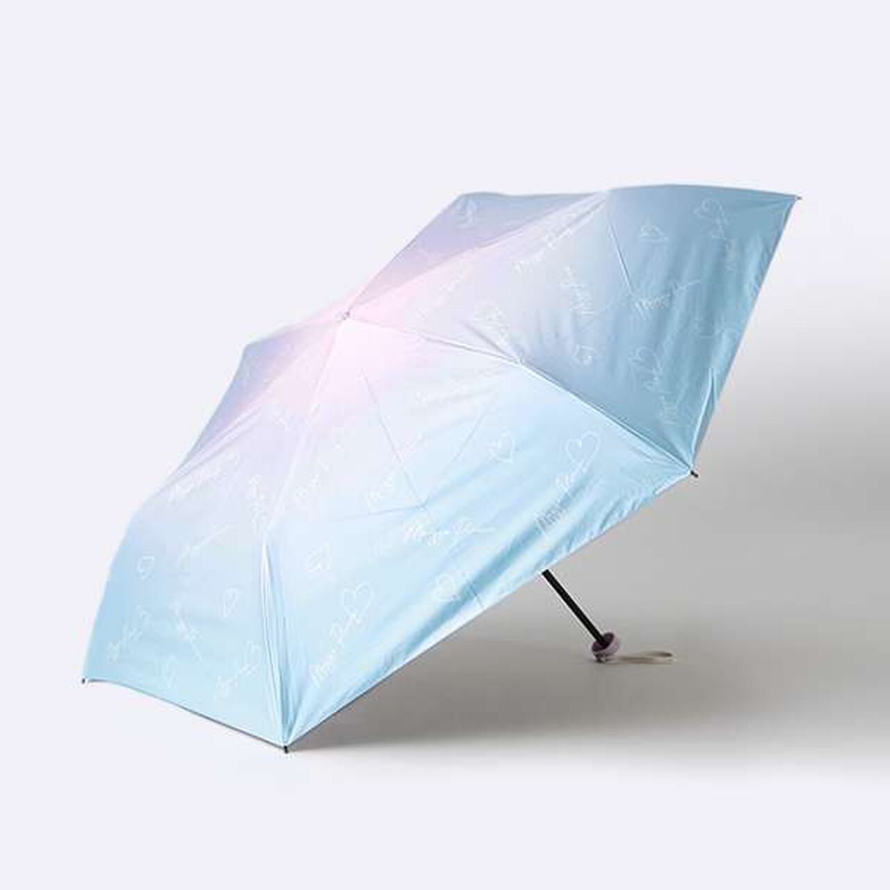 All-Weather Gradient Logo Pattern Folding Umbrella,Lavender, large image number 0
