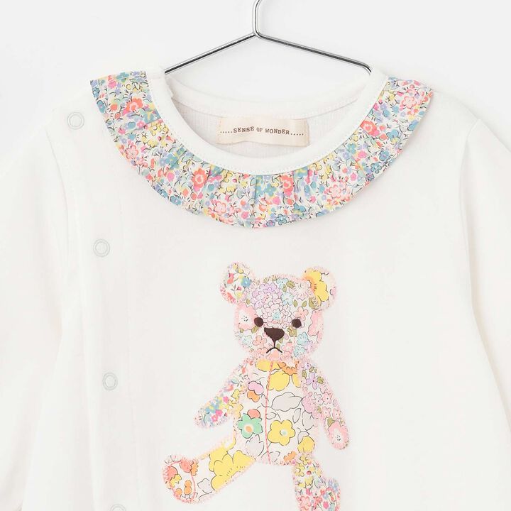 Liberty Rabbit & Bear Appliqu&eacute; 2WAY Romper,Pearl white, medium image number 3
