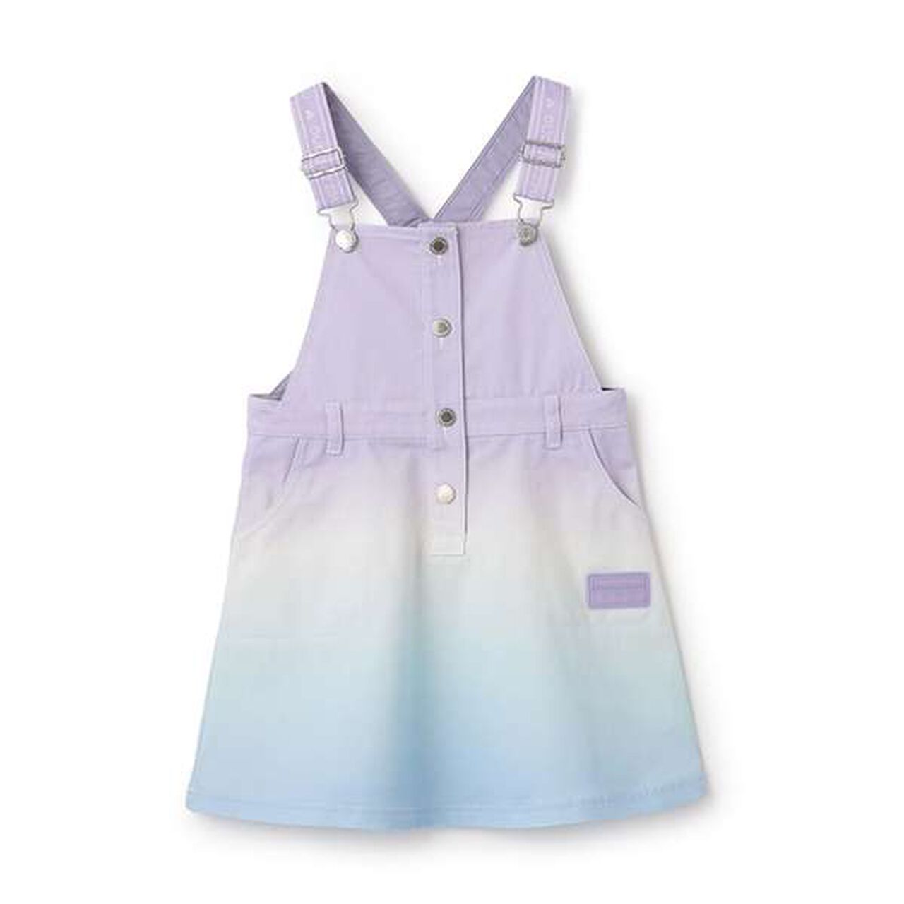 Gradient Denim Logo Tape Overall Skirt,Mint, large image number 0