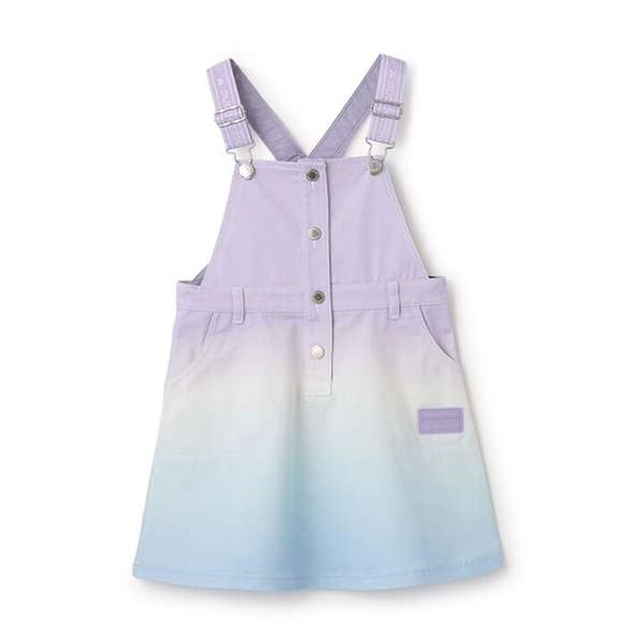 Gradient Denim Logo Tape Overall Skirt,Mint, medium image number 0