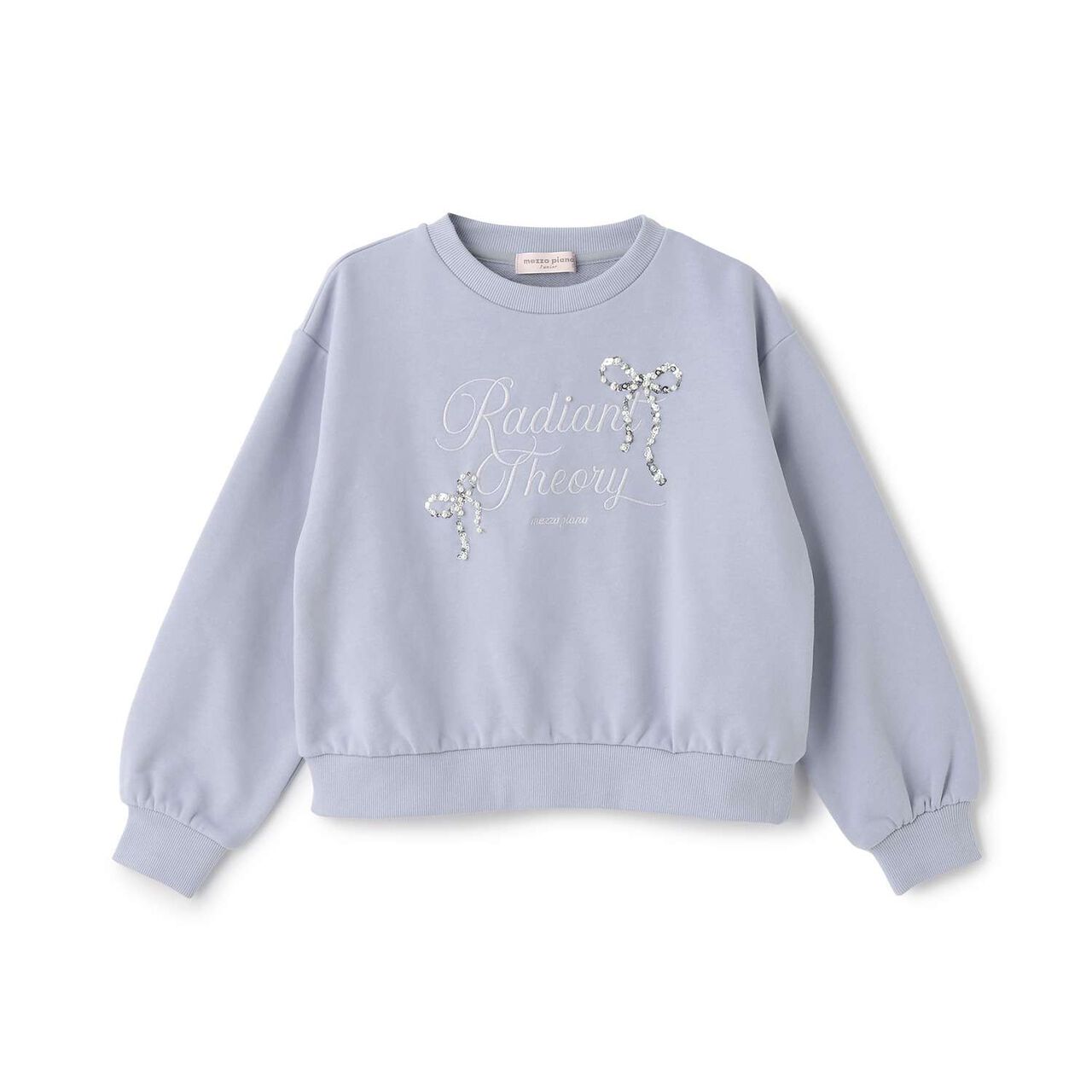 Sparkling Ribbon & Logo Sweatshirt,Charcoal gray, large image number 3