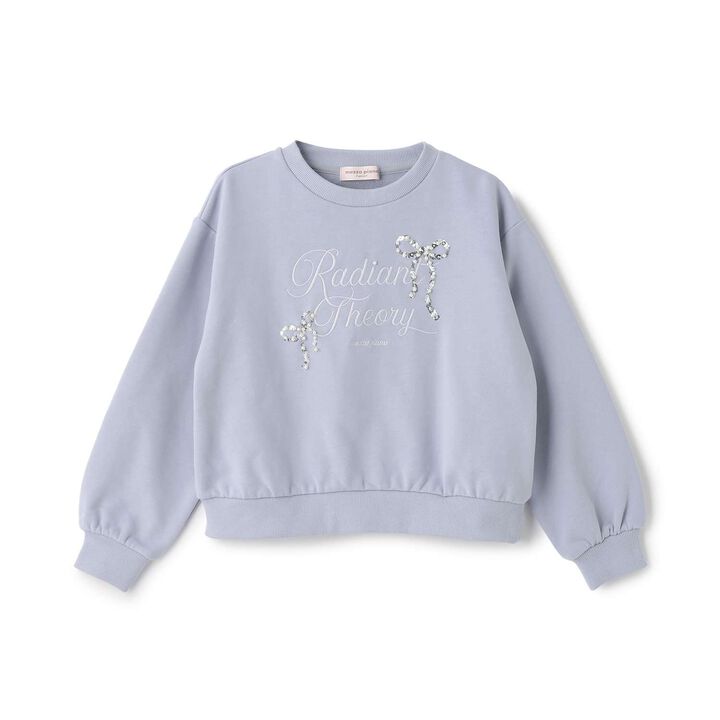 Sparkling Ribbon & Logo Sweatshirt,Charcoal gray, medium image number 3