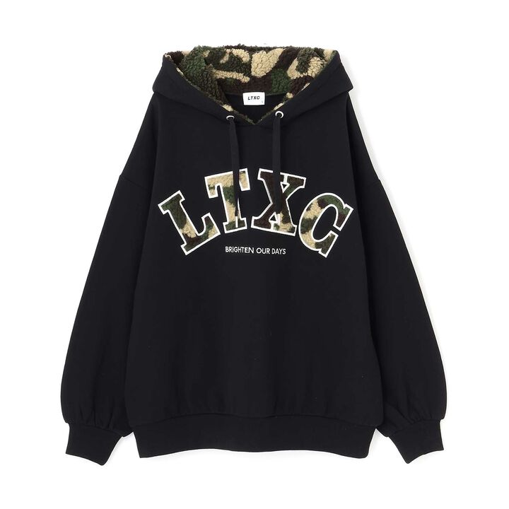 [LTXC] 100% Cotton Wool Lined Boa Logo Hoodie,Black, medium image number 8