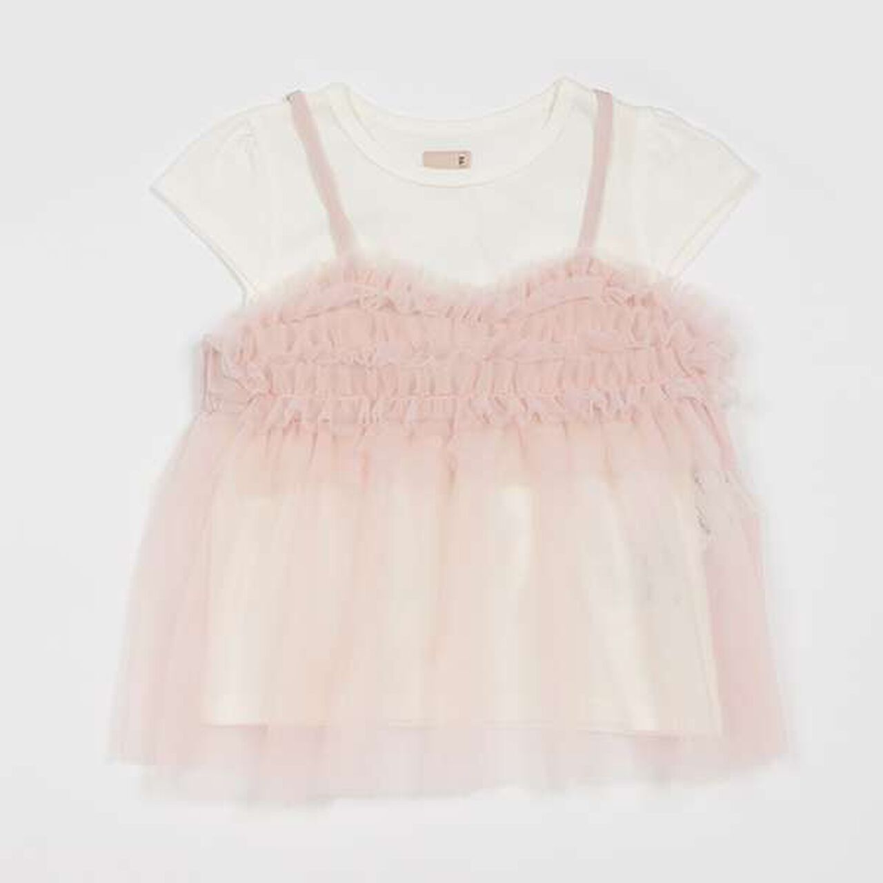 Tulle Camisole T-Shirt Set (Kids),Charcoal gray, large image number 4