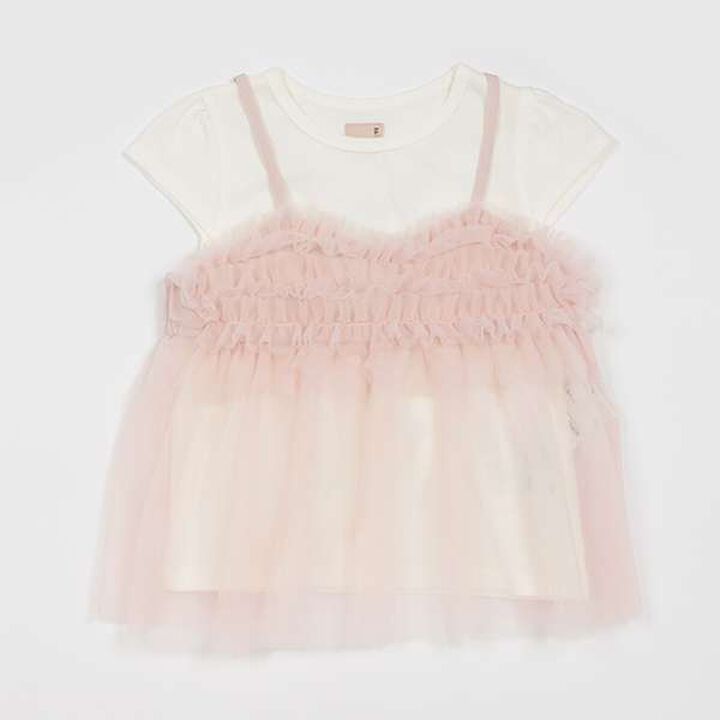 Tulle Camisole T-Shirt Set (Kids),Charcoal gray, medium image number 4