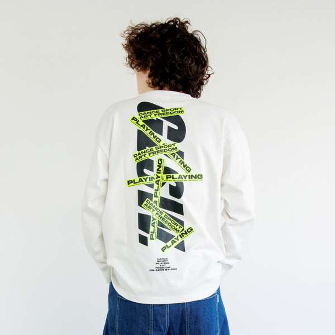 [GLSW.] Logo Reflective Print Long-Sleeve T-Shirt,White, large image number 0