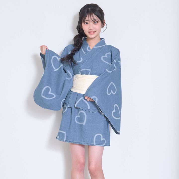 Denim Mini 2WAY Yukata,Navy, medium image number 1