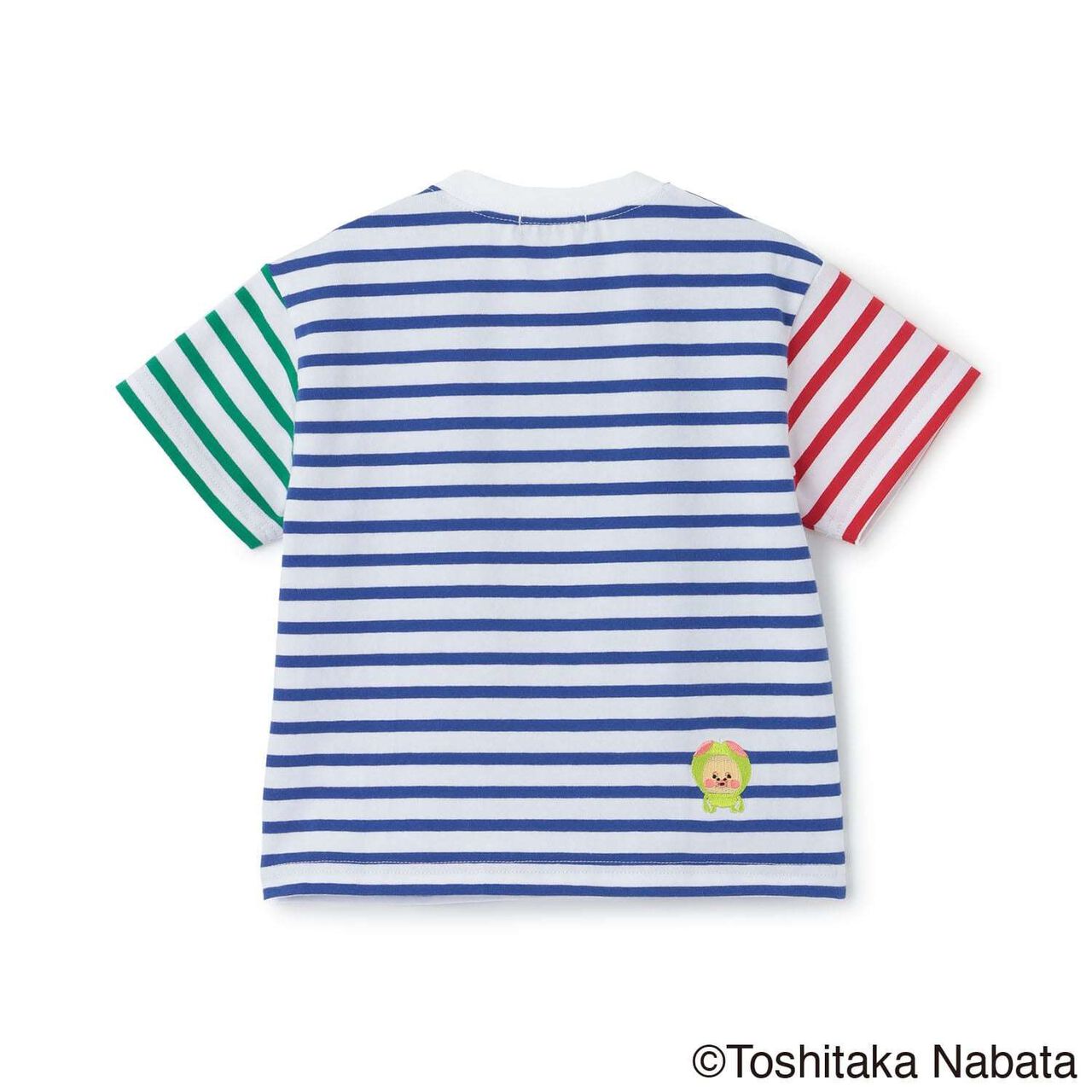 [Kobito Zukan] Stripe Pattern Short-Sleeve T-Shirt,Navy, large image number 1