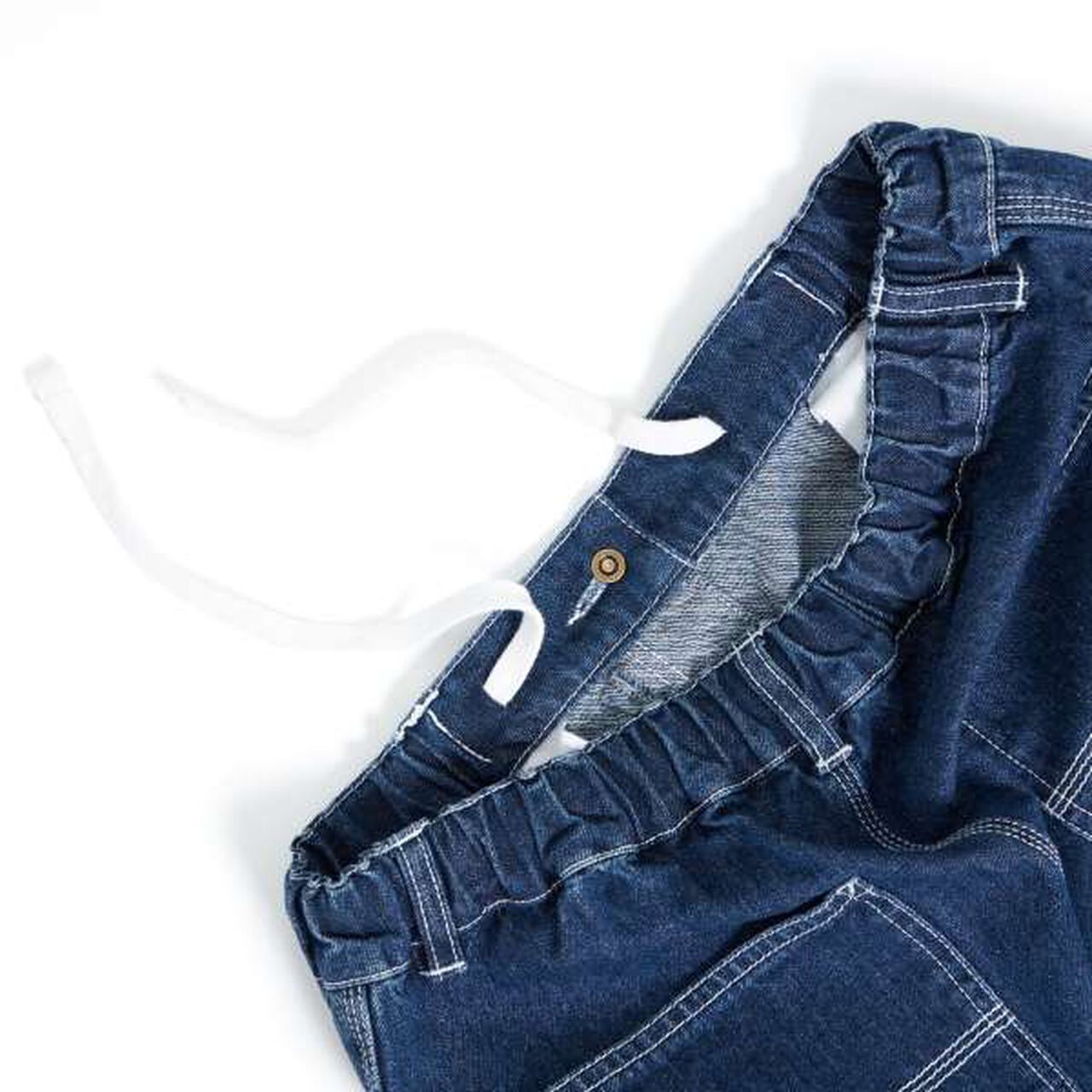 Denim Painter Pants with Colorful Stitching,Black, large image number 14