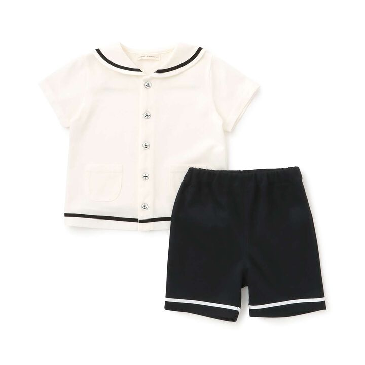 Sailor Collar Outfit Set [Made in Japan] [Quick-Dry & Absorbent],Off white, medium image number 4