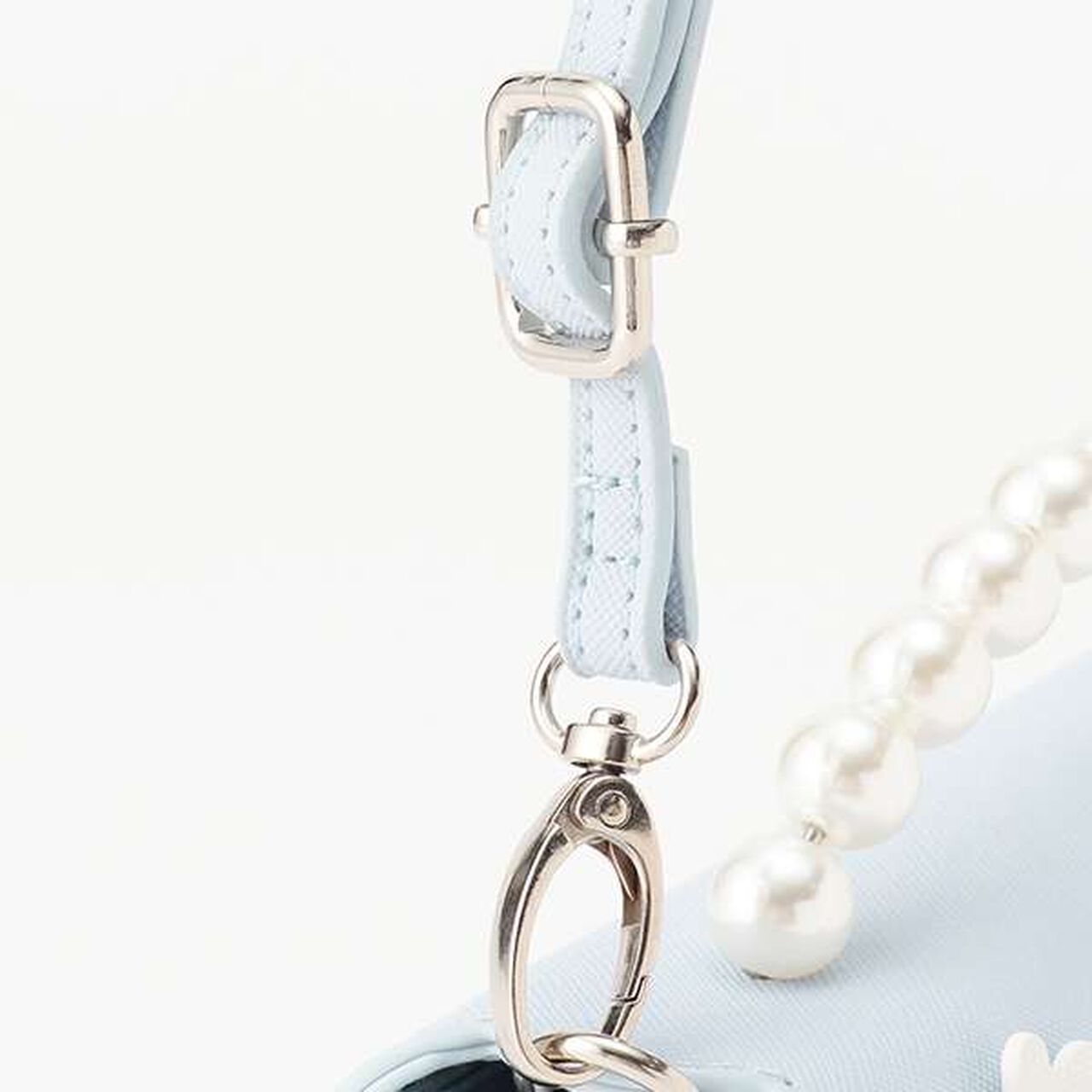 Flower Pearl Handbag,Sax blue, large image number 3