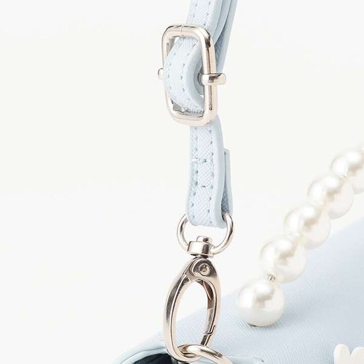 Flower Pearl Handbag,Sax blue, medium image number 3