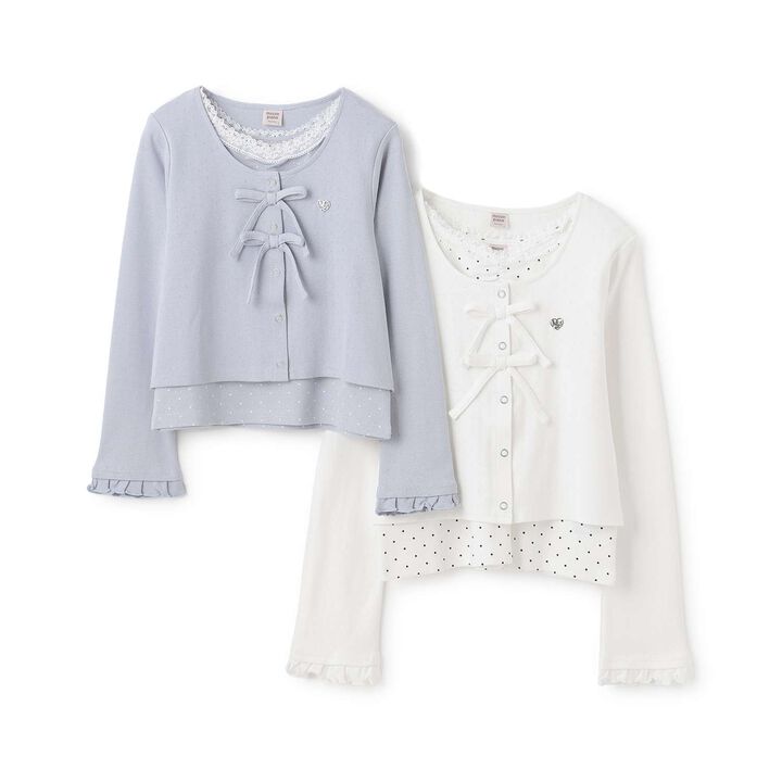 Cut and Sew Cardigan & Tank Top Set,Ivory, medium image number 10