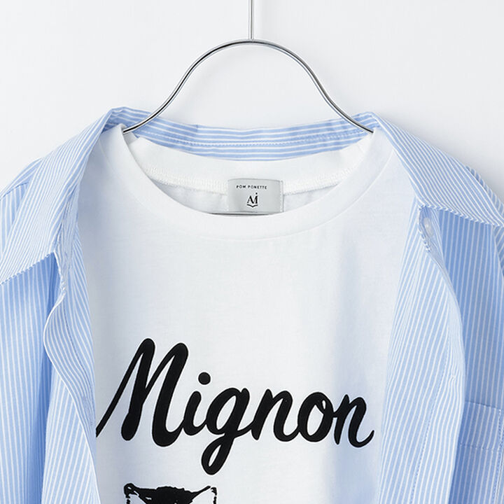 [New Colors Added Due to Popular Demand] [AMI] 5-Minute Sleeve Big Shirt x Compact T-Shirt,Off white, medium image number 19