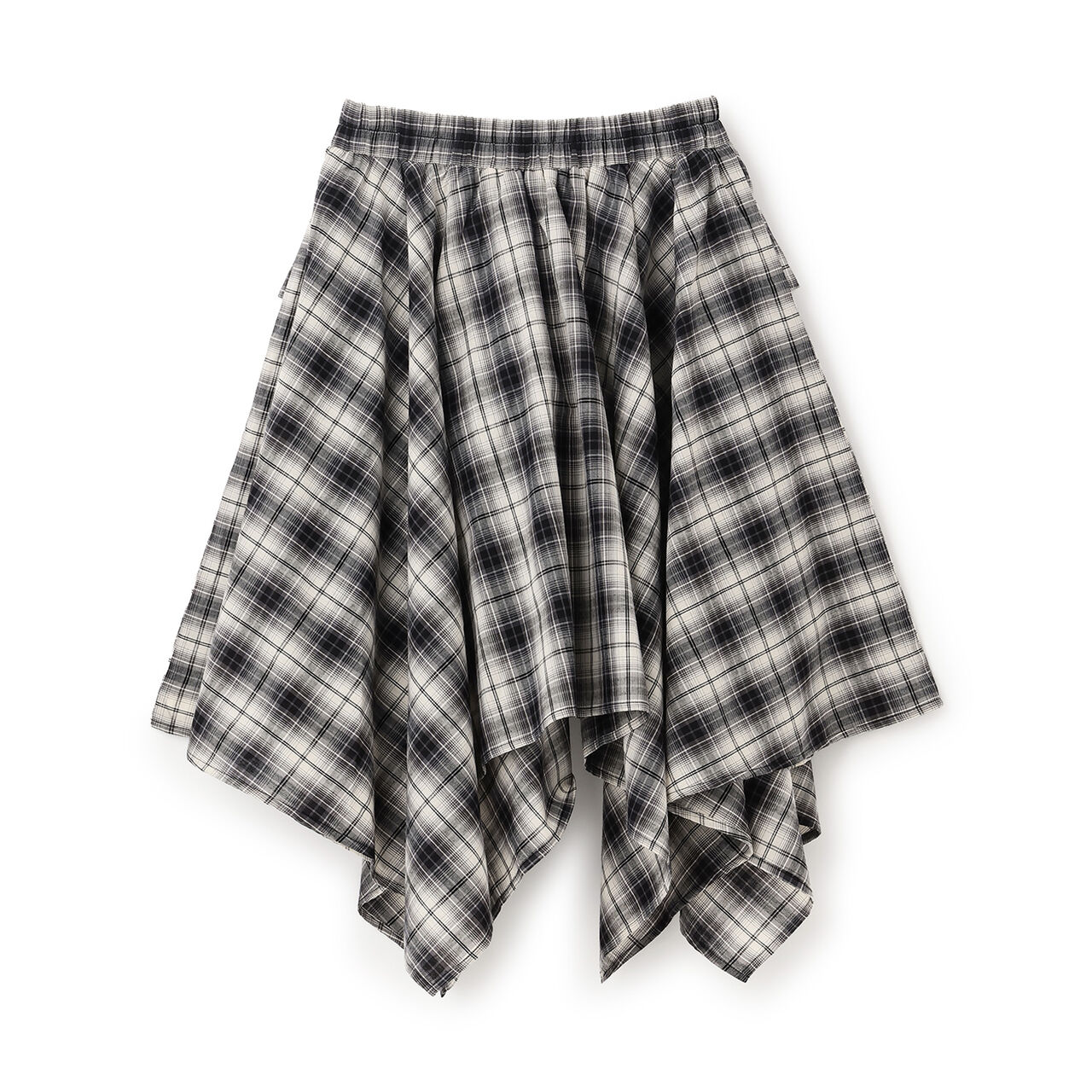 [LTXC] Waist Wrap Checkered Midi Skirt,Black, large image number 1