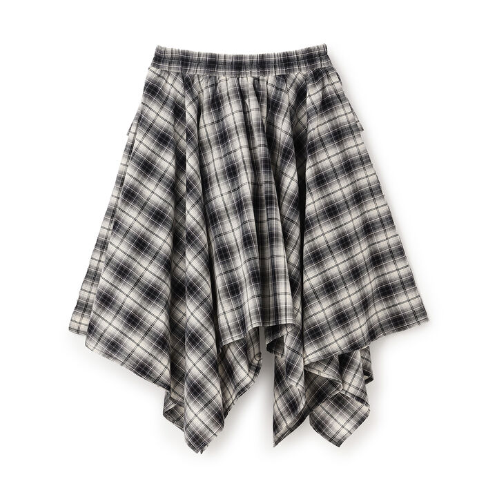 [LTXC] Waist Wrap Checkered Midi Skirt,Black, medium image number 1