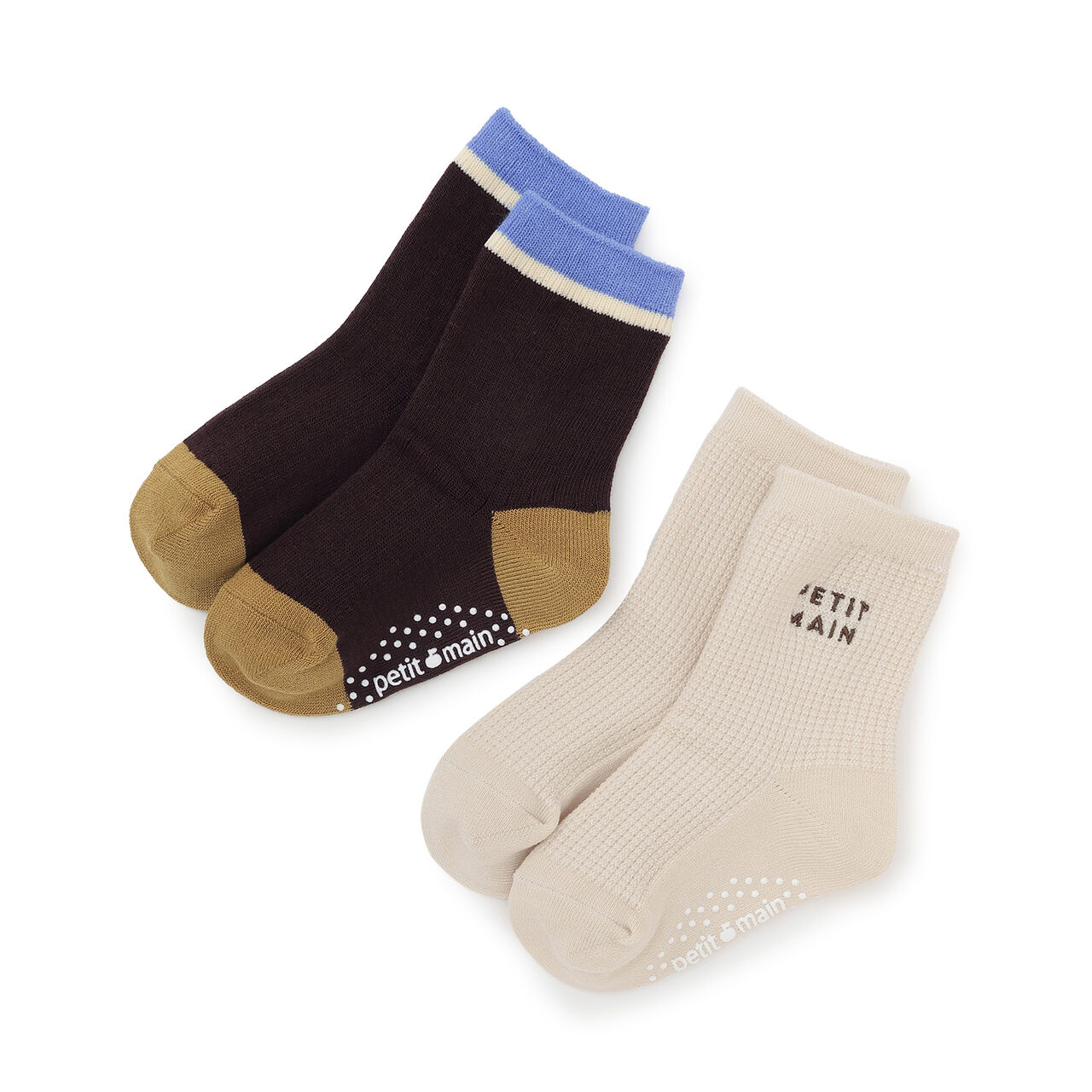 Waffle Logo Socks 2-Pack,Pearl white, large image number 0