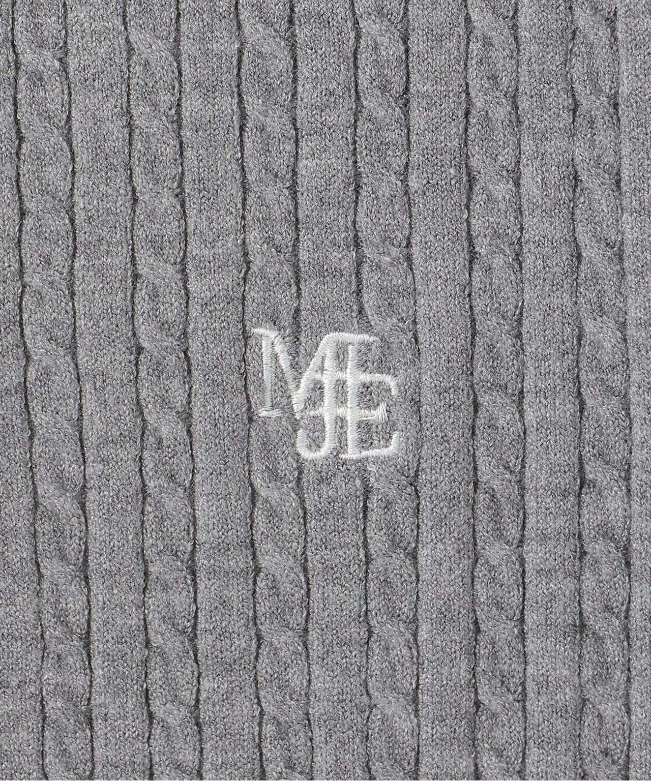 Heart Button Cable Cardigan,Gray, large image number 7