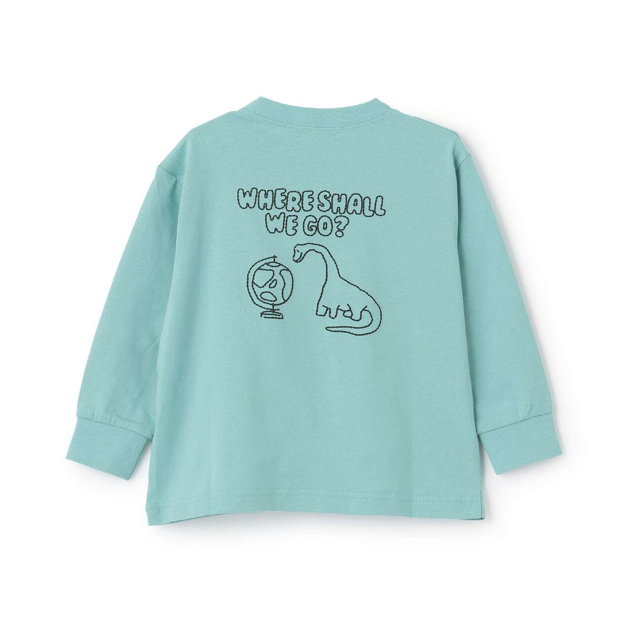 [Restock] Travel Dinosaur Long-Sleeve T-Shirt,Milky white, large image number 1