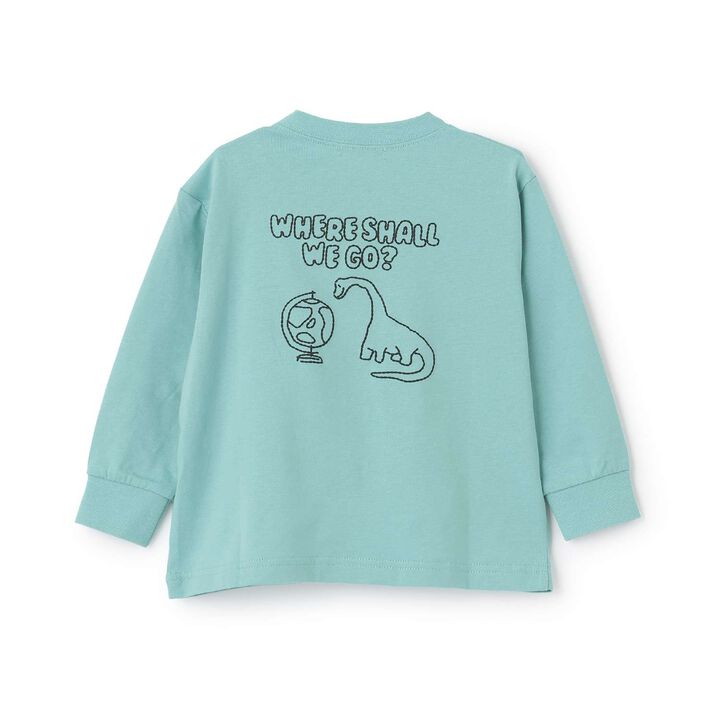 [Restock] Travel Dinosaur Long-Sleeve T-Shirt,Milky white, medium image number 1