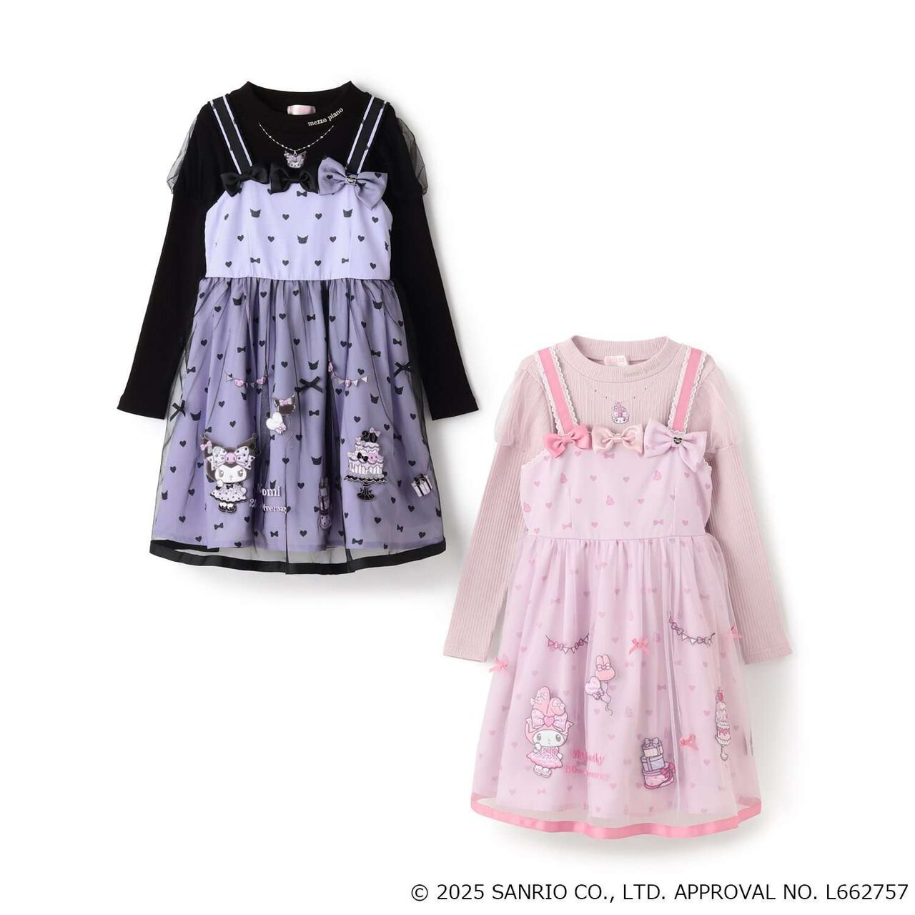 My Melody / Kuromi Ribbed T-Shirt & One-Piece Dress Set,Pink, large image number 18