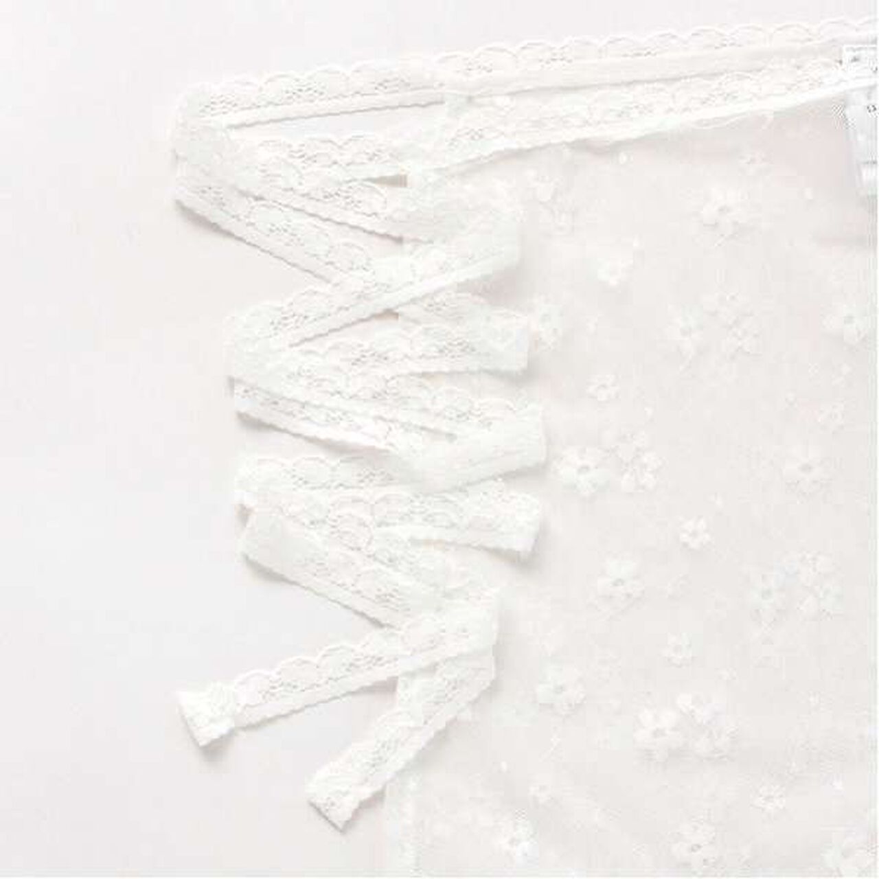 Lace Skirt,White, large image number 3