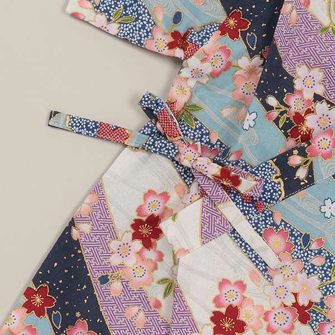 Jinbei All-in-One (Cherry Blossom Snow Pattern) [Made in Japan],Red, large image number 4