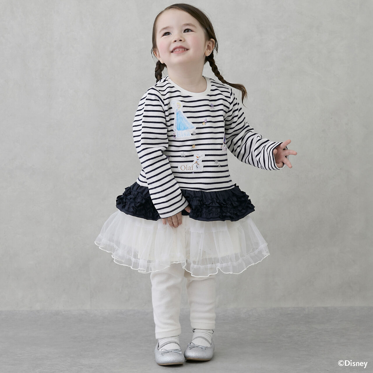 [Frozen] Peplum Long-Sleeve T-Shirt,Navy, large image number 4