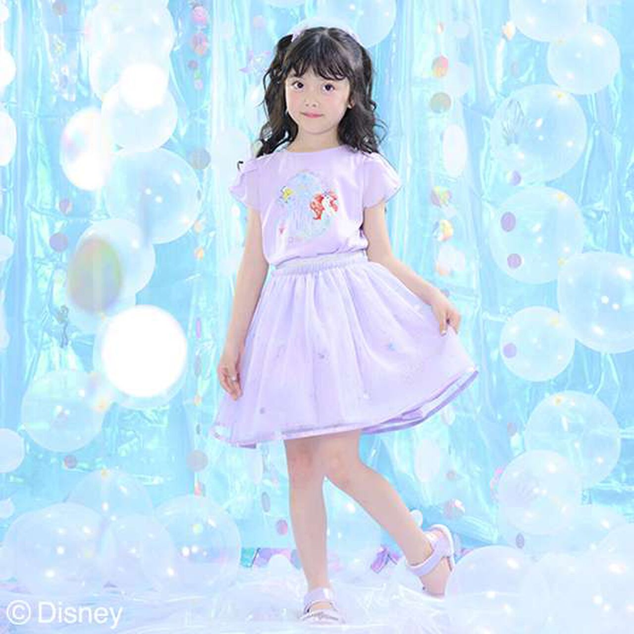 [Disney Ariel] Scalloped Hem T-Shirt,Mint, large image number 17