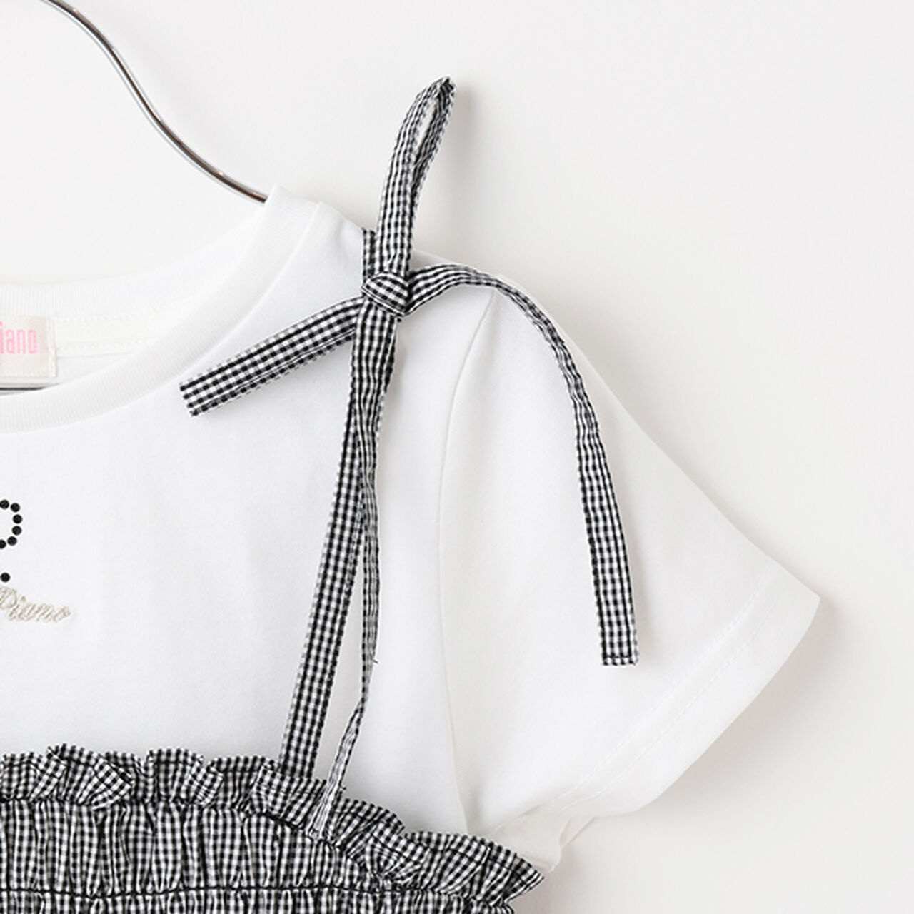 Cutwork Camisole Tunic & T-Shirt Set,Blue, large image number 6