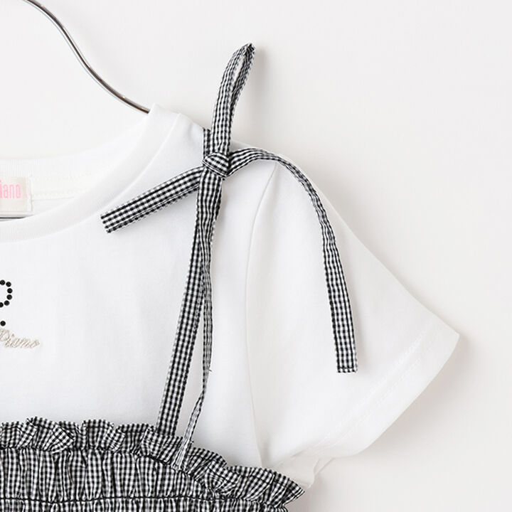 Cutwork Camisole Tunic & T-Shirt Set,Blue, medium image number 6