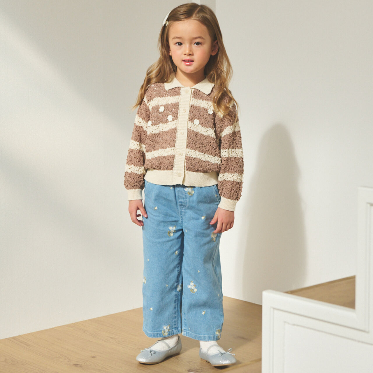 Collared Knit Cardigan,Mocha tea, large image number 5