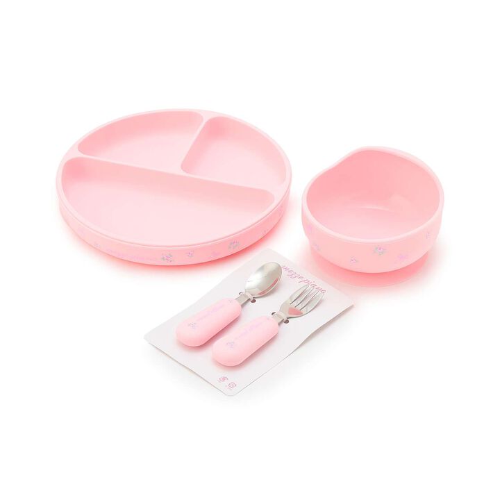 Rose Pattern Silicone Tableware Set,, medium